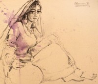 Moazzam Ali, 20 x 24 Inch, Watercolor on Paper, Figurative Painting, AC-MOZ-064